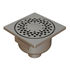 Siphon de douche en inox - cloche avec garde d'eau de 50 mm - 150 x 150 mm - sortie verticale 50 mm