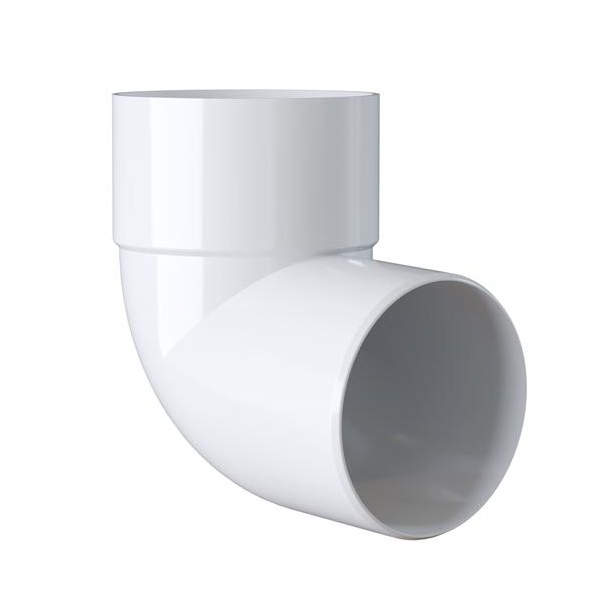 Coude mâle-femelle à 87° MEP 887C pour tuyau de descente de gouttière de diamètre 80 mm - PVC Blanc