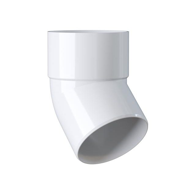 Coude mâle-femelle à 45° MEP 845C pour tuyau de descente de gouttière de diamètre 80 mm - PVC Blanc