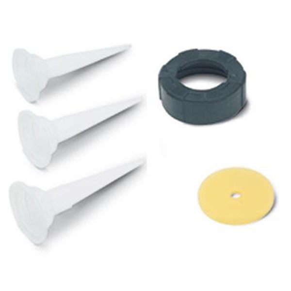 Ensemble de rechange pour pistolet applicateur mortier - Rubi - Bouchon, piston et 3 buses