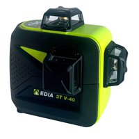 Niveau laser vert 3 plans pendulaire 360° à batterie - V-40 Edia - sol mur plafond - portée 40 m