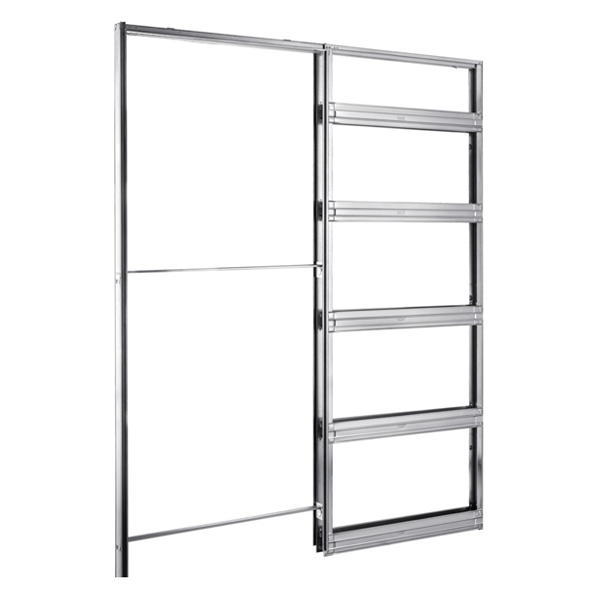 Système à galandage pour porte coulissante - châssis un ventail - Eclisse Unique 95 - porte de 204,0 CM x 93,0 CM