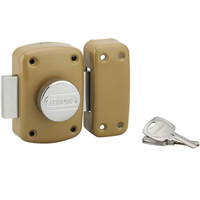 Verrou de sûreté à bouton et cylindre à 5 goupilles Thirard Corvette - époxy bronze - 3 clés - 60x90mm