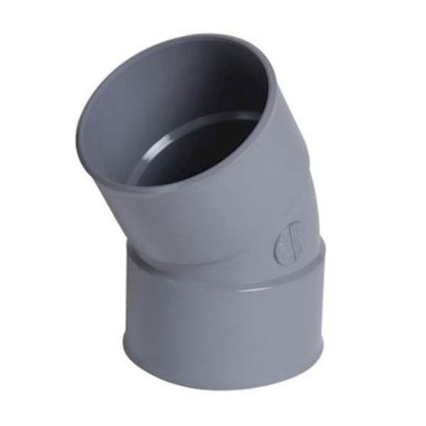 Coude simple femelle/femelle Nicoll pour l'évacuation - Degré angle 30° - Diamètre 80 mm - PVC -  Gris