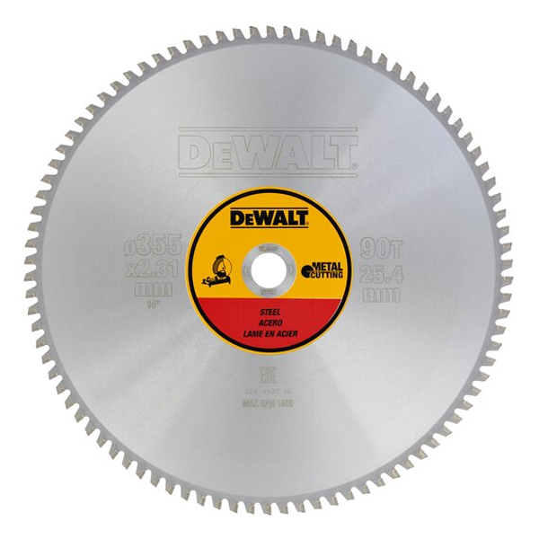 Lame de scie circulaire stationnaire 355x25.4mm 90 dents TCG/métal - Dewalt