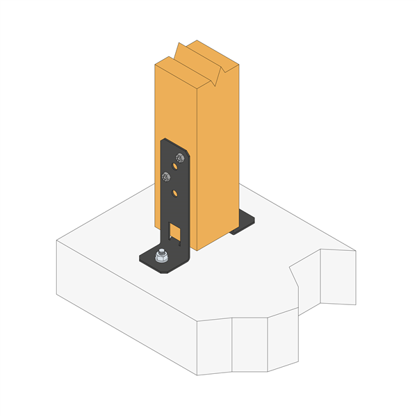 Pied de poteau de jardin réglable en largeur - PPG60/25PB - acier galvanisé finition noire