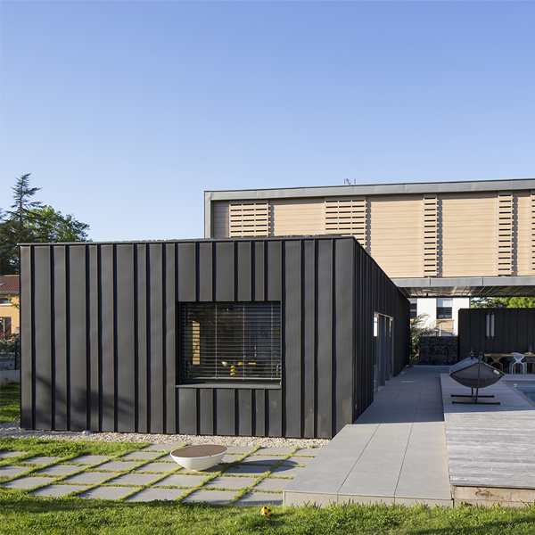 Feuille de zinc pour couverture de toit et façade VMZINC - aspect Anthra-Zinc - 1,00x2,00 MM - épaisseur 0,65 MM