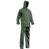 Ensemble de pluie avec veste à capuche et pantalon imperméables en PVC vert - taille XL