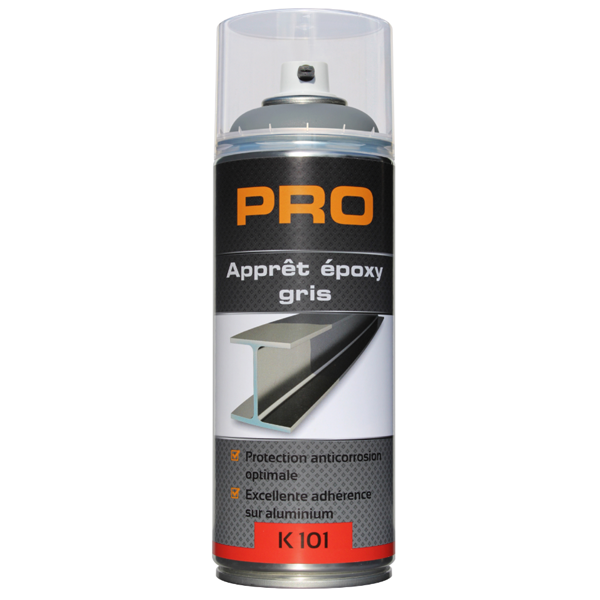 Apprêt époxy gris mat pour métaux - protection anticorrosion - Aérosol de 400 ml