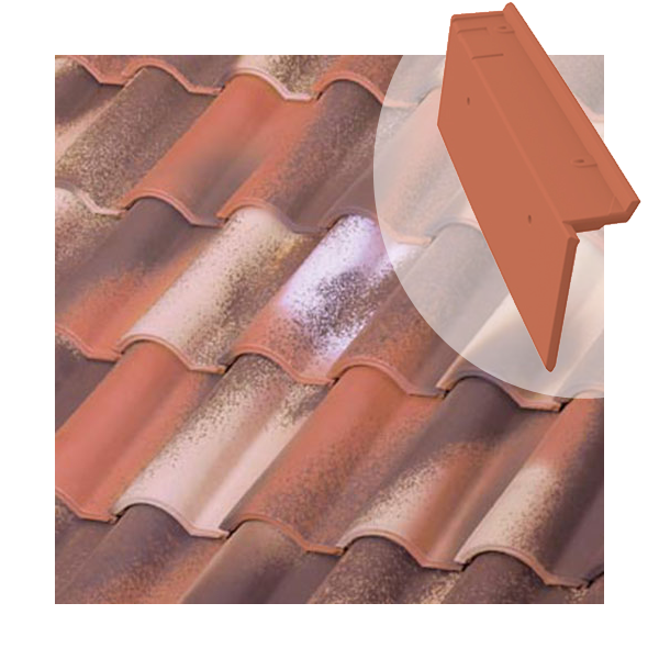 Tuile de rive à rabat universelle Tejas Borja - côté gauche du toit - coloris Nature Bidasoa - 470 MM x 90 MM