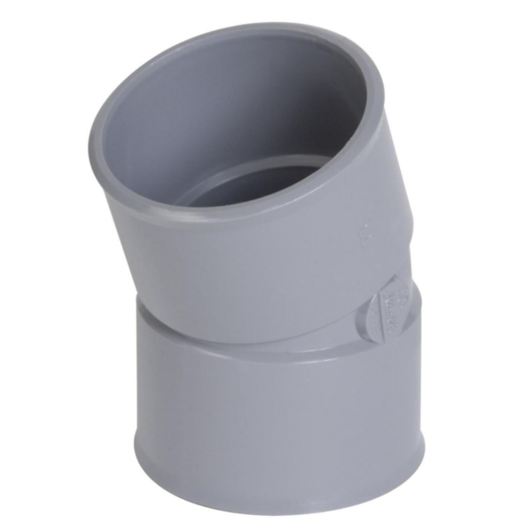 Coude femelle/femelle Nicoll pour évacuation des eaux usées - Diamètre 40 mm - Degré angle 20° - PVC - Gris