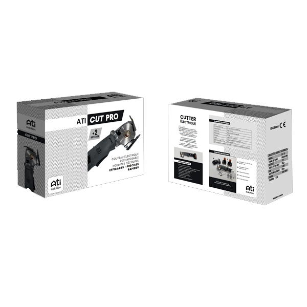 Cutter électrique sans fil CUT PRO pour isolant mince et autres matériaux souples - en coffret avec chargeur et 2 batteries 12V