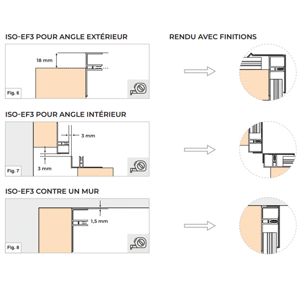 Fond commun pour finition angle extérieur/intérieur de bardage PVC Isocel et Barcel - Blanc - 3,00 M