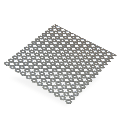 Plaque en acier brut perforée trèfles - 1000 x 500 mm - épaisseur 1 mm