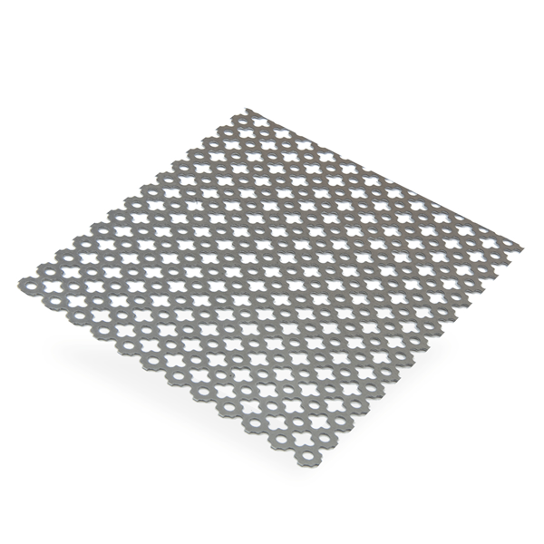 Plaque En Acier Doux Perforée 50x50 Cm - Avec Trous Ronds Et Carrés, Pour Remplissage Garde-corps, Ventilation, Décoration Ou Projets DIY
