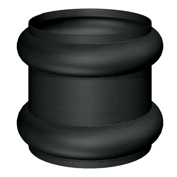 Bague double extensible en zinc Granum Basalte Rheinzink pour tuyau de descente de gouttière de 80 mm