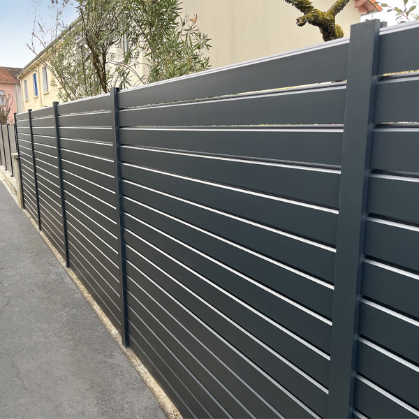 Lame pour clôture aluminium persienne - Louver 110 - Anthracite RAL7016 - Haut. 11,15 CM - Long. 1,985 m - Lot de 4