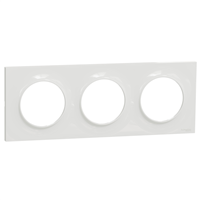 Plaque de finition triple Schneider Odace Styl pour 3 postes encastrés - blanc brillant RAL 9003