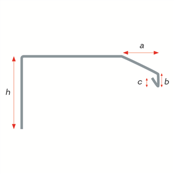 Profilé de couronnement en aluminium système PARISO Parex - IPCA140 - L. 2,5 M