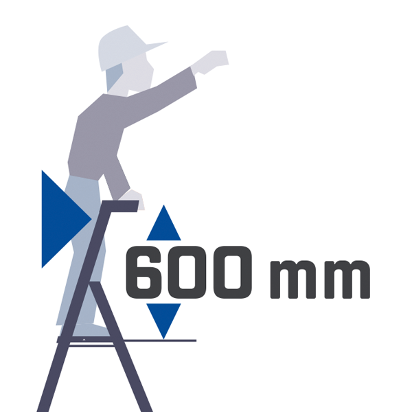 Escabeau marchepied 8 marches - Maxibat Tubesca - Hauteur accès 3,82 m - Aluminium