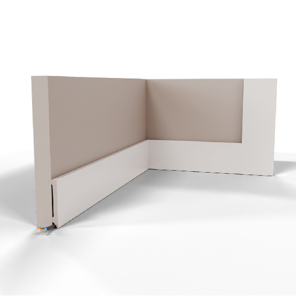 Plinthe PVC blanc carrée anti-choc - Hauteur 7 cm x Largeur 1.2 cm - Longueur 2.40 mL