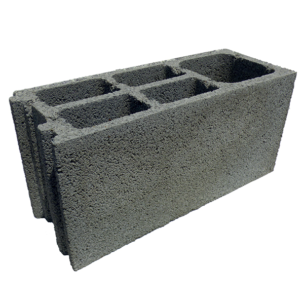 Bloc béton poteau à emboîtement 500 x 200 x 250 mm - B60 - 3 parois 5 trous
