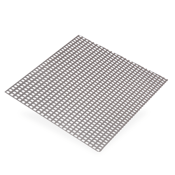 Plaque en acier brut perforée carrés - mailles 5.5 x 5.5 mm - 1000 x 500 mm - épaisseur 1 mm CQFD 2016-5485