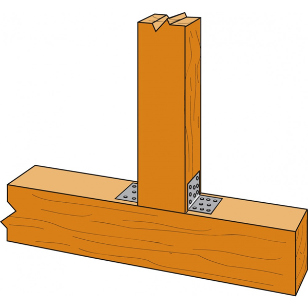 Équerre simple ES11/60 pour assemblages sur bois 80x80x60 mm