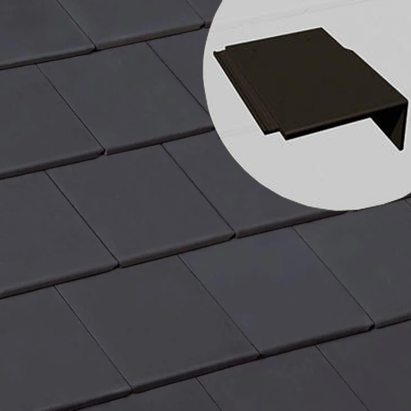 Tuile de rive universelle droite en béton - Innotech - Ardoise - 42 x 33.3 x 14.5 cm