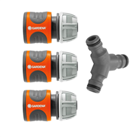 Ensemble complet pour dérivation en Y - Tuyau arrosage Ø 13-15 mm - 4 raccords - Gardena