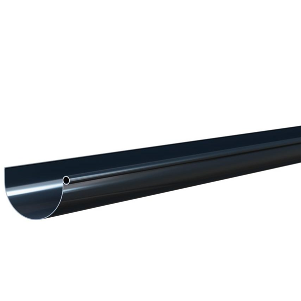 Gouttière demi-ronde à ourlet MEP GD25 en PVC Anthracite - développé 250 MM - longueur 4 M