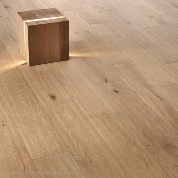 Carrelage effet bois en grès cérame pour sol et mur intérieur - Log - 120 x 20 cm - ép. 9 mm - Icon Oak