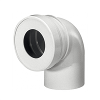 Pipe courte et coudée d'évacuation pour WC - Noyon et Thiebault - Ø F120 x M100 mm - PVC blanc
