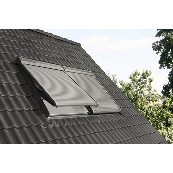 Volet roulant solaire SSL pour fenêtre de toit Velux MK04 - 78,0 CM x 98,0 CM - Gris anthracite