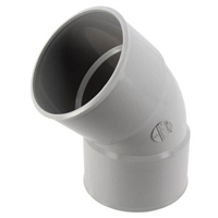 Coude cylindrique Nicoll tube de descente - Femelle/Femelle - Diamètre 80 mm - Angle 45° - Techtan - Gris