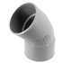 Coude cylindrique Nicoll tube de descente - Femelle/Femelle - Diamètre 80 mm - Angle 45° - Techtan - Gris