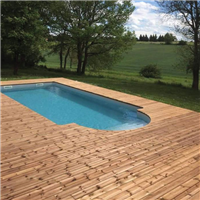 Lame de terrasse en pin du Nord marron traité classe 4 Classéo+ lisse - qualité US - 390 cmx14,5 cm - ép. 27 mm