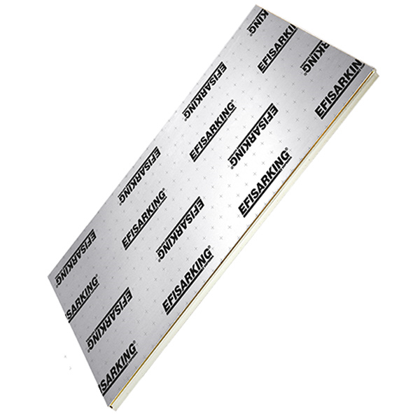 Panneau isolant en polyuréthane pour toiture en pente - Efisarking Soprema - R= 6,00 m².K/W - 2,40 M x 1,20 M - ép.130 MM