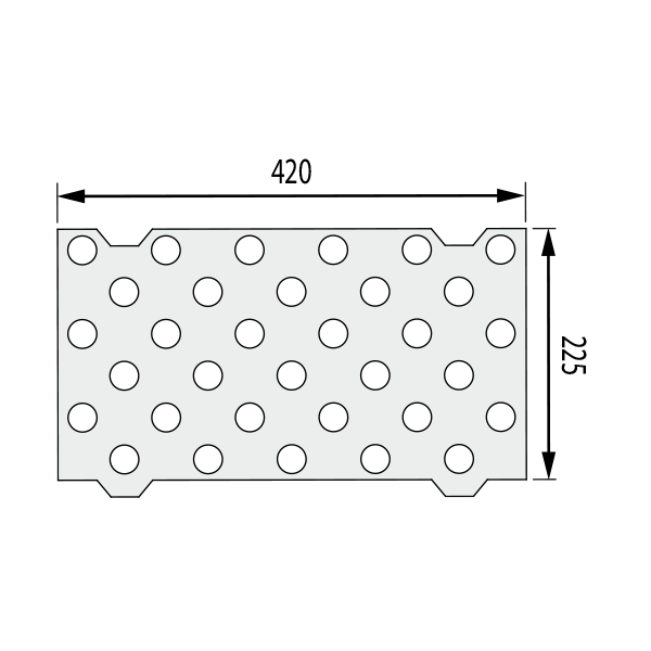 Gabarit de pose Dinac pour plot podotactile Dinaplot - 420 MM x 225 MM