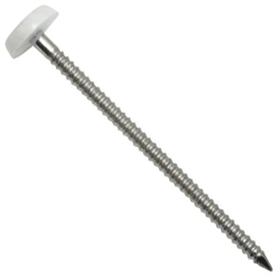 Pointe annelée Elos Inox A4 diamètre 2 MM longueur 30 MM tête Blanche boîte de 100