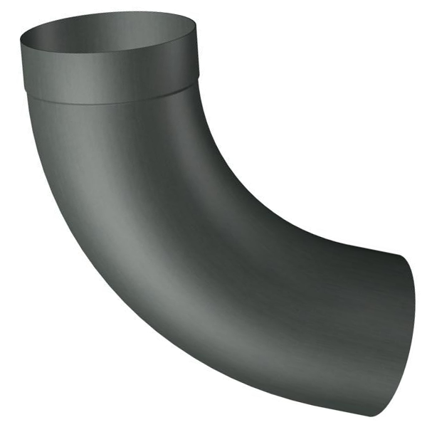 Coude tulipé à 72° en zinc Granum Basalte Rheinzink pour tuyau de descente de gouttière de 100 mm