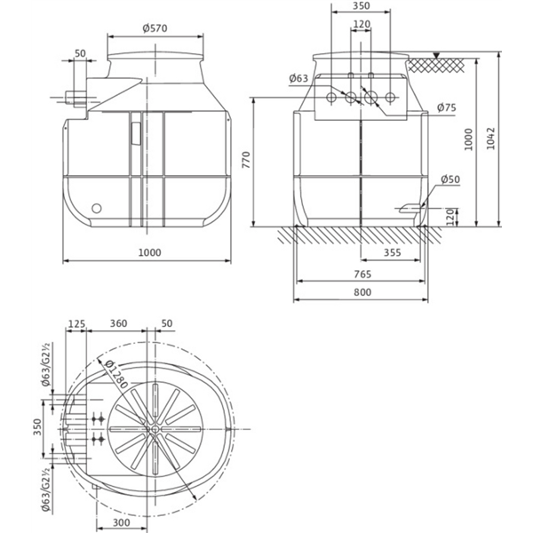 Station de relevage Wilo-DrainLift WS50D BASIC/MINI3 V04/M06-523 (2552865)
