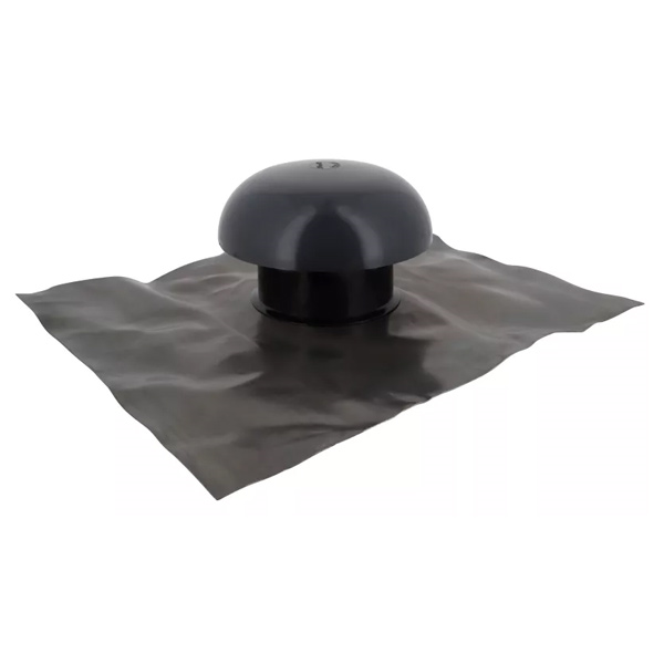 Chapeau de ventilation avec collerette d'étanchéité et moustiquaire - diamètre 100 mm - Gris anthracite