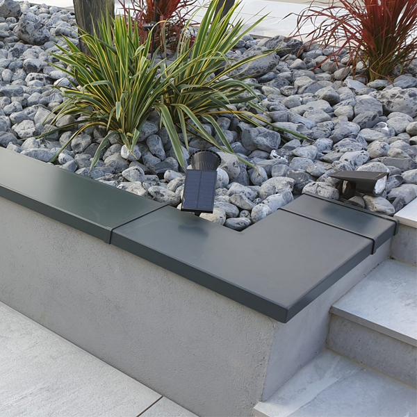 Angle à 90° pour couvertine plate de 27 cm Ôdemur en aluminium - gris anthracite - 50,0 CM x 50,0 CM