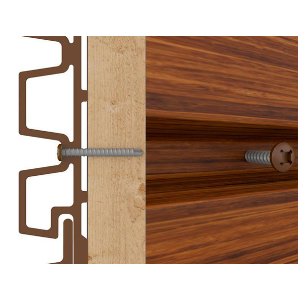 Vis pour bardage Weo en pose horizontale - Inox A2 - 4,2 MM x 38,0 MM - Coloris Teak - Boîte de 100 avec embout de vissage