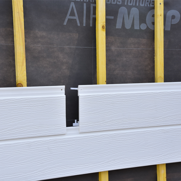Bardage PVC extérieur imitation bois peint - Isocel Veiné Bois - 166,00 MM x 18,00 MM - Long. 4,00 M - Blanc