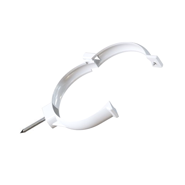 Collier de fixation à patte à vis MEP CAV80 à visser pour tuyau de descente de 80 mm - PVC Blanc