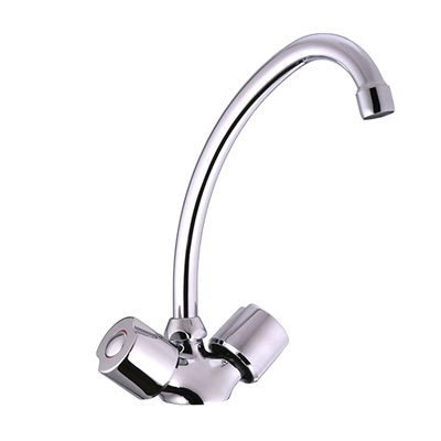 Mélangeur d'évier bec haut mobile avec aérateur mousseur anti calcaire - Ania Eurosanit - Corps en laiton chromé