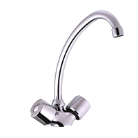 Mélangeur d'évier bec haut mobile avec aérateur mousseur anti calcaire - Ania Eurosanit - Corps en laiton chromé