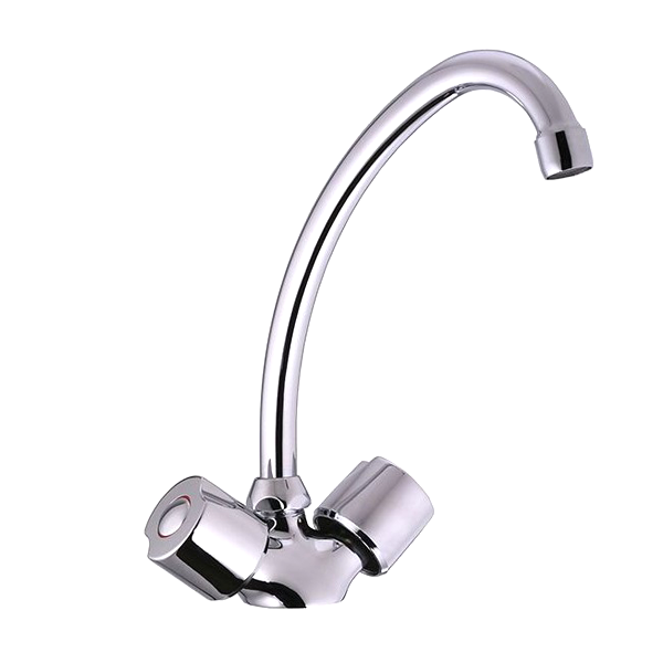 Mélangeur d'évier bec haut mobile avec aérateur mousseur anti calcaire - Ania Eurosanit - Corps en laiton chromé